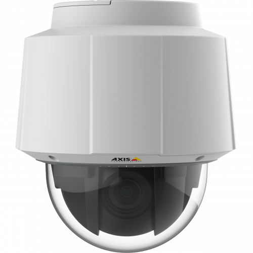 AXIS Q6054 PTZ is an indoor IP camera with 30x zoom and focus recall. The camera is viewed from its front. 