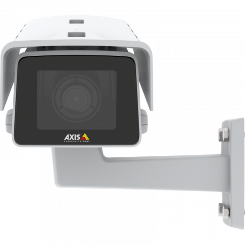IP-камера AXIS M1137-E IP Camera оснащена технологиями Lightfinder и Forensic WDR. Показан вид устройства спереди.