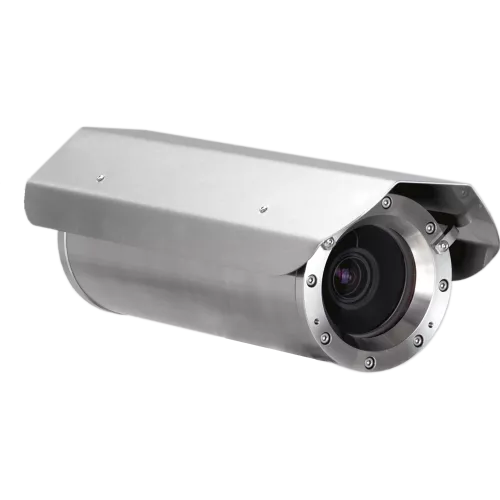 ExCam XF Q1645 Explosion-Protected IP Camera desde el ángulo izquierdo