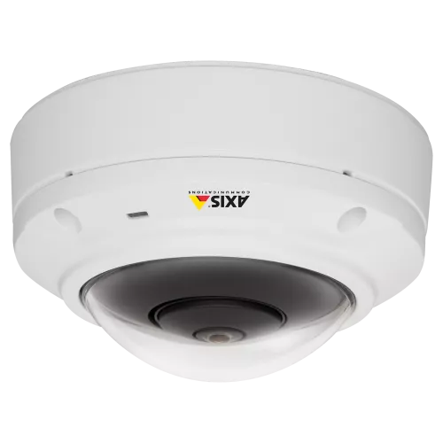 A câmera IP Axis possui alto-falante e microfone integrados protegidos contra o mau tempo