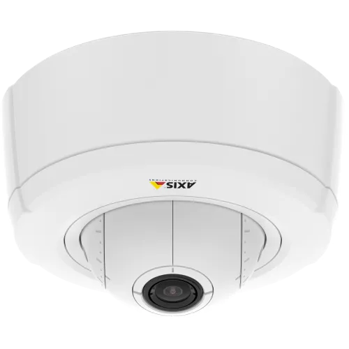 AXIS F4005 Dome Sensor Unit mounted in the ceiling, viewed from its front. 