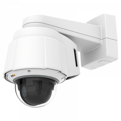 AXIS Q6055-C PTZ camera mounted on wall from left