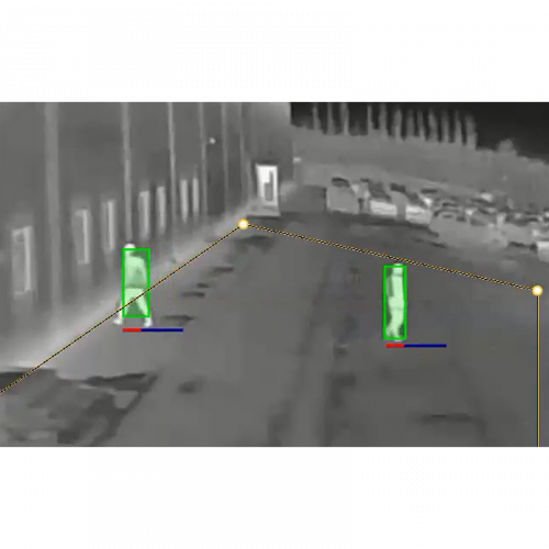 Objects being tracked by AXIS Loitering Guard