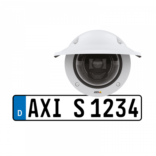 AXIS P3245-LVE-3 License Plate Verifier Kit, viewed from its front