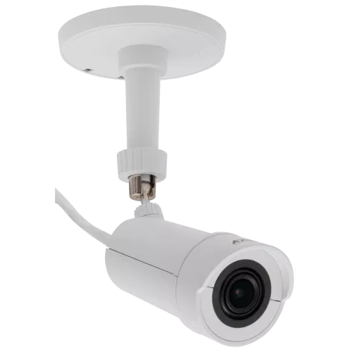 AXIS F8205 Bullet Accessory mit AXIS F1005-E Sensor Unit an einem Stativ montiert, von rechts