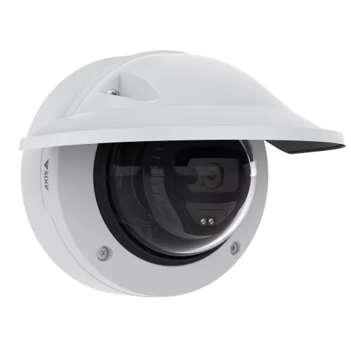 AXIS M3215-LVE en blanco y negro, vista desde su ángulo izquierdo