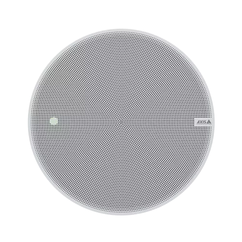 AXIS C1211-E Network Ceiling Speaker altavoz de red gris visto desde el frente