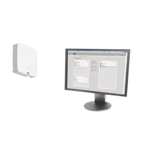 AXIS Entry Manager: Computer screen and device.