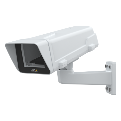 White, wall mounted camera AXIS T93F05 Protective Housing.