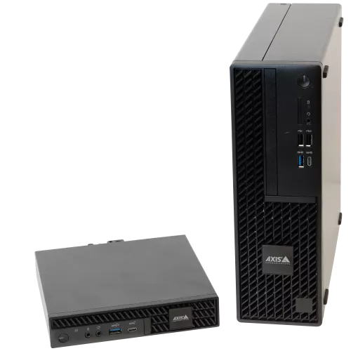 AXIS S93 Series Group image, AXIS S9301 Workstation and AXIS S9302 Workstation positioned together.