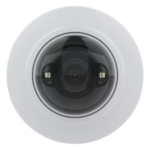 AXIS M4215-LV Dome Camera viewed from its front, white frame