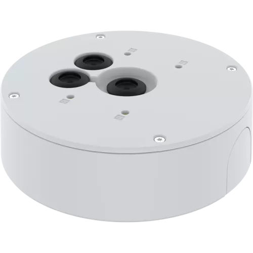 AXIS TQ3601-E : un boîtier arrière de conduit rond blanc avec trois trous.