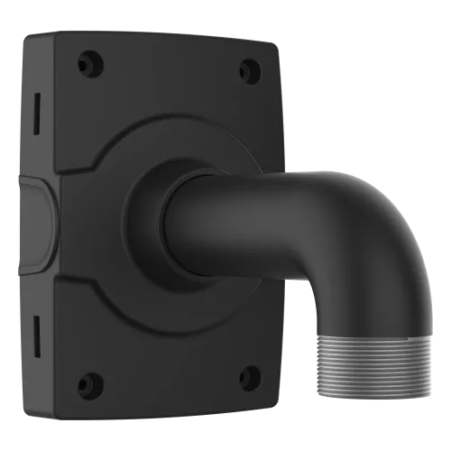 Wall Mount Black 1.5” NPS is compatible with Axis fixed dome pendant kits and ACI ¾″ conduit adapters.
