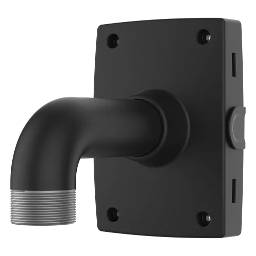 Support de poteau noir adapté à une utilisation intérieure et extérieure. TP3301-E vue de son angle gauche.