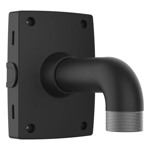 Support de poteau noir adapté à une utilisation intérieure et extérieure. TP3301-E vue de son angle droit.