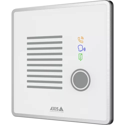 AXIS I7020 Network Intercom bianco, visto dall'angolo sinistro