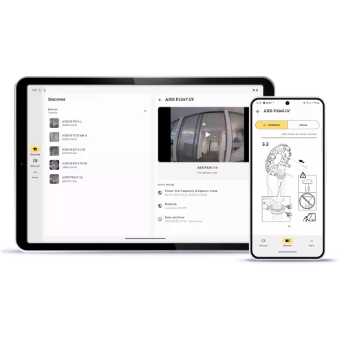 Tablet/telefon z aplikacją AXIS Installer