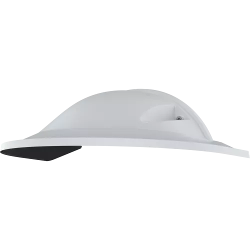 White AXIS TQ3819-E Weathershield viewed from its left angle.