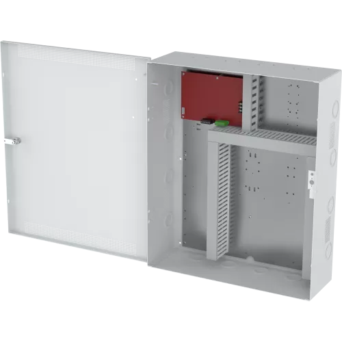White AXIS TA1203 Enclosure with Power Unit viewed from its left angle.