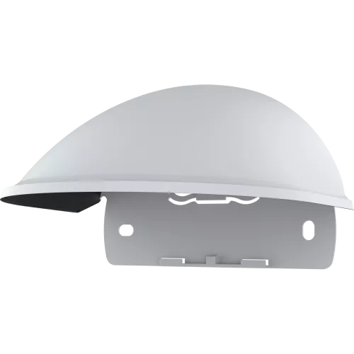 White AXIS TM3827-E Weathershield viewed from its left angle.