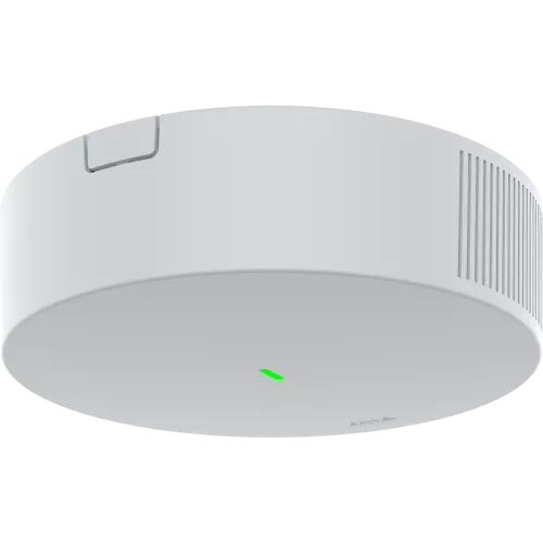 AXIS D6210 Air Quality, white polycarbonate casing, viewed from the left 