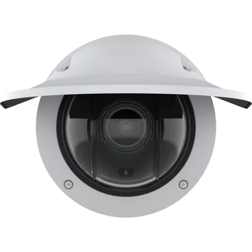 Outdoor 8MP dome security camera with IR and AI analytics. Viewed from the front 