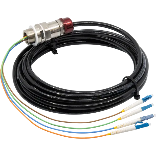 Black AXIS TX1204 Fiber Optic Cable Kit Single Mode viewed from its front angle.