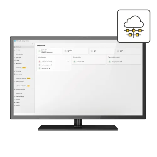 AXIS Audio Manager Center application viewed from its front