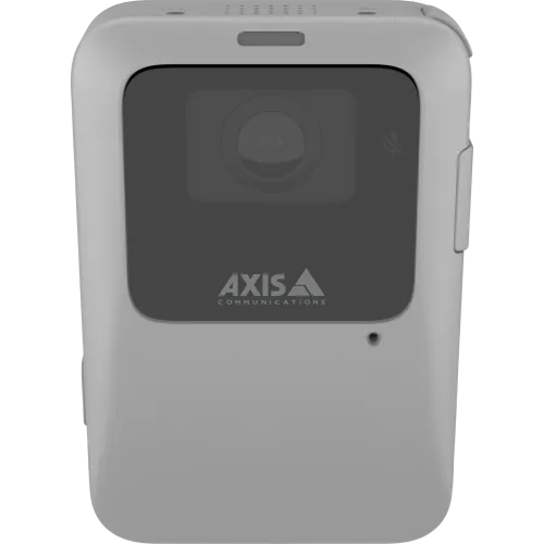 AXIS W111 Body Worn Camera in Grau, von vorne betrachtet