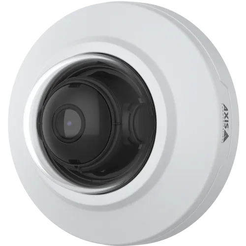 AXIS M3085-V mounted on wall, viewed from the left  