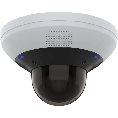 Product image of AXIS M5526-E with TQ5901 Audio Ring, led lights turned on