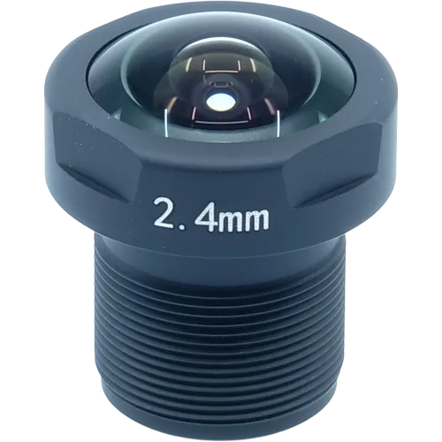 LENS M12 2.4mm viewed from its front side.