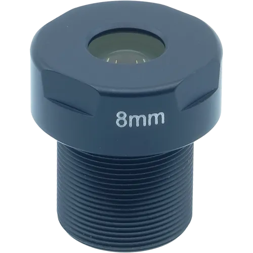 Lens M12 8mm viewed from its front side.