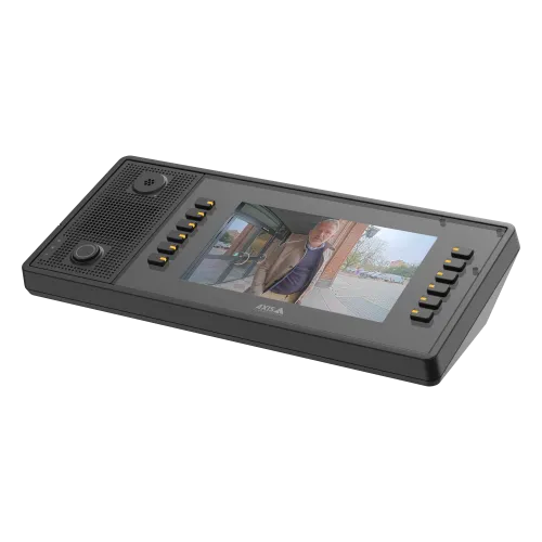 Black AXIS C6110 Network Paging Console video view from left