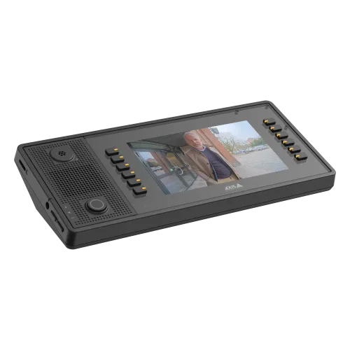 Black AXIS C6110 Network Paging Console video view from right