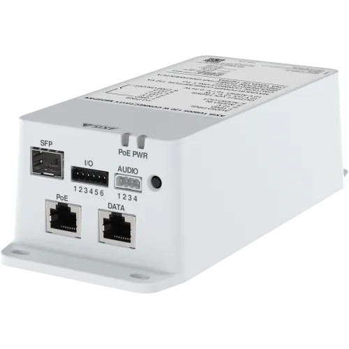White AXIS TU8005 120 W Connectivity Midspan visto desde el ángulo izquierdo.