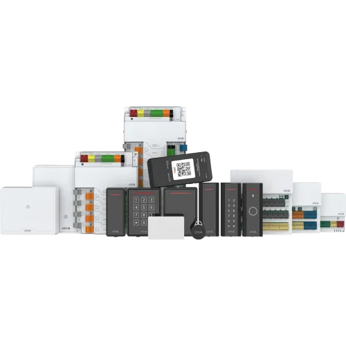 Different Axis access control products view from front.