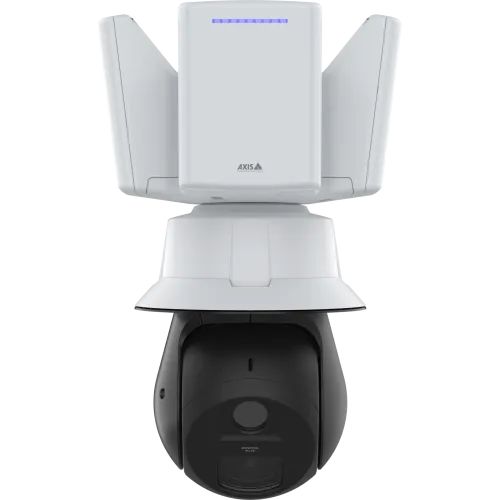 AXIS D2123-VE Radar installed together with AXIS Q6411-LE Bispectral PTZ Camera.