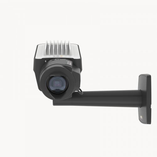 AXIS Q1645 IP Camera, wall mounted and viewed from its front. 