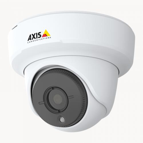 Оптический блок в форме глаза AXIS FA3105-L Eyeball Sensor Unit поддерживает технологию Forensic WDR. Показан вид устройства под углом слева.