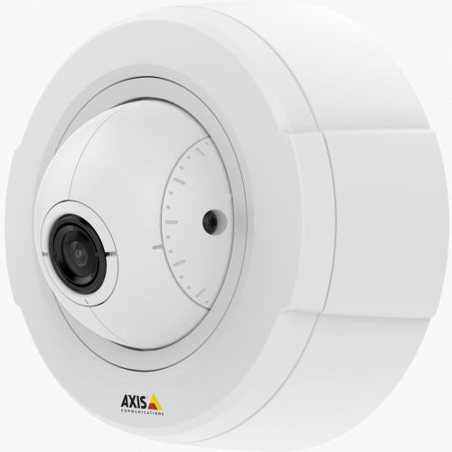 Axis camera from left angle mounted on wall.