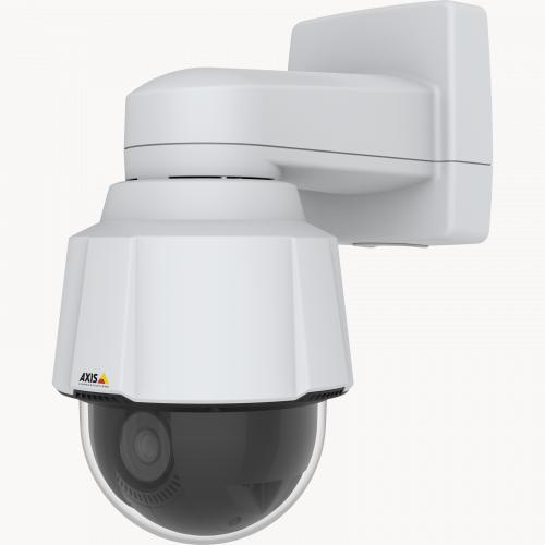 A câmera IP AXIS P5655-E possui resolução HDTV 1080p com zoom óptico de 32x, recuperação de foco e estabilização eletrônica de imagem