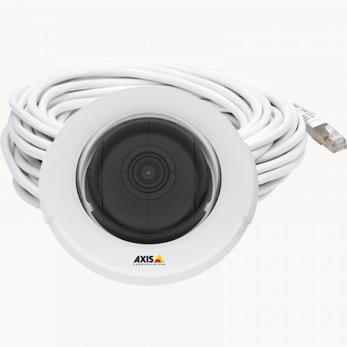 AXIS F4005-E Dome Sensor Unit with cable, viewed from its front.