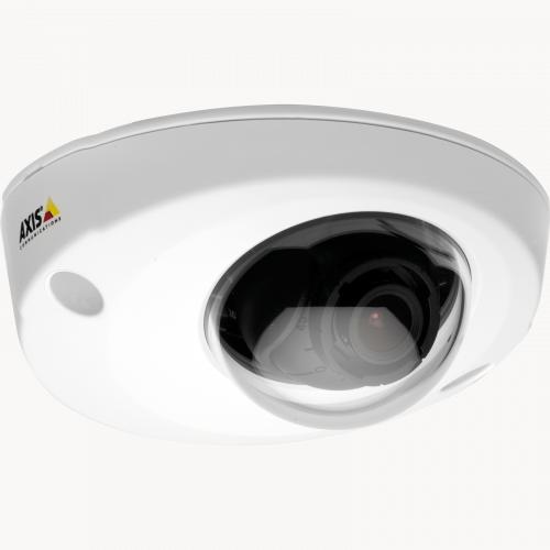 AXIS P3905-R Mk II IP Camera has a compact and rugged design. The camera is viewed from its right profile.