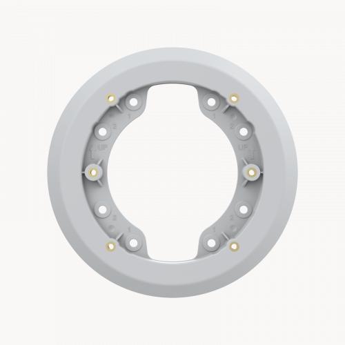 Accessoire blanc AXIS TP1601 Adapter Plate, vu de face.