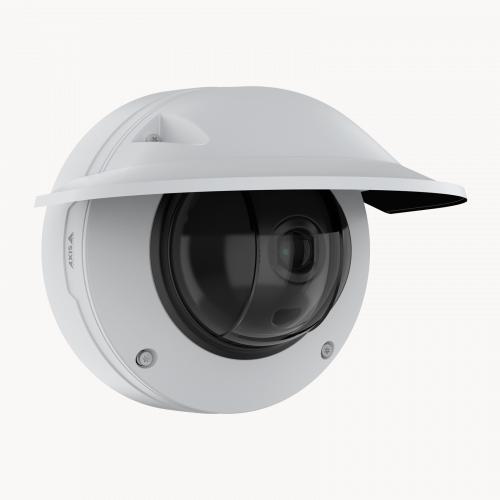 AXIS Q3536-LVE Dome Camera mit Wetterschutz, vom rechten Winkel aus gesehen