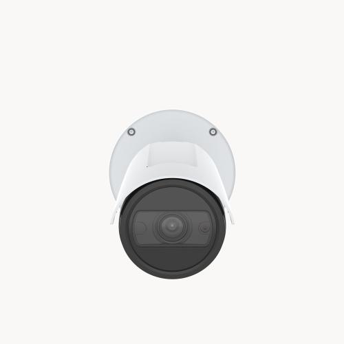 AXIS P1465-LE Bullet Camera white with the axis logo viewed from its front