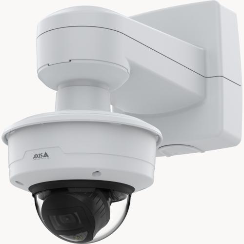 AXIS TP1001-E Wall-and-Pole Mount with AXIS T94K01D Pendant Kit and AXIS P3268-LVE Dome Camera