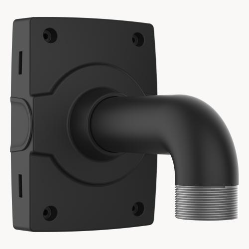 Wall Mount Black 1.5” NPS is compatible with Axis fixed dome pendant kits and ACI ¾″ conduit adapters.