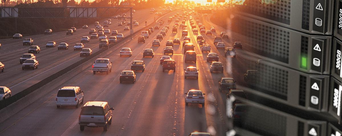 Cars on a highway